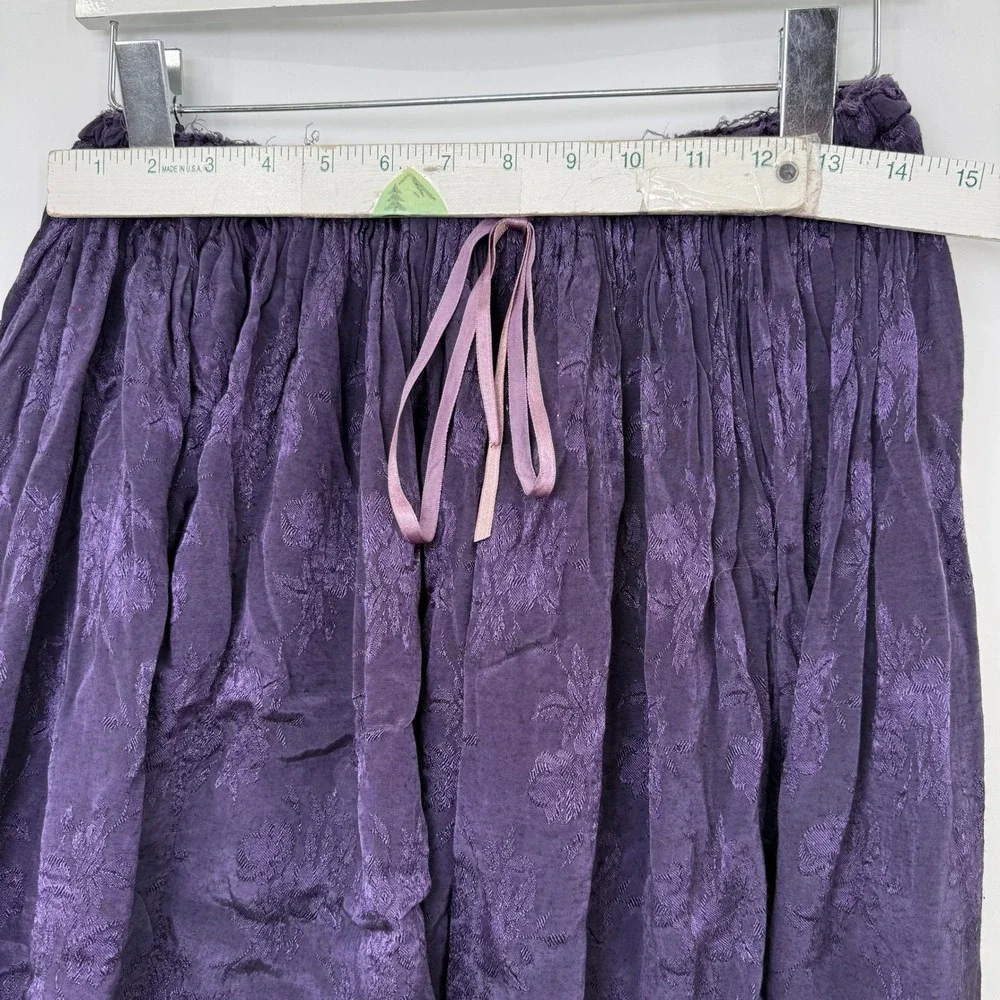 Vintage Festival Skirt Womens M Purple‎ Floral Jacquard Fairycore Coquette
